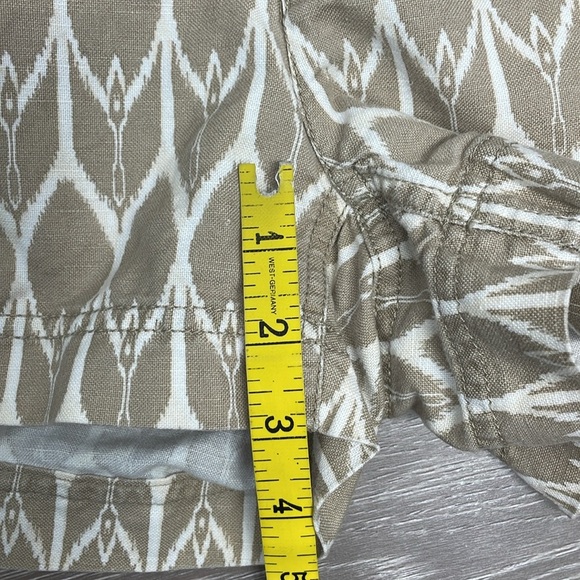The North Face Maywood Flat Front Linen Blend Tan White Ikat Print Shorts 6 - Picture 10 of 16